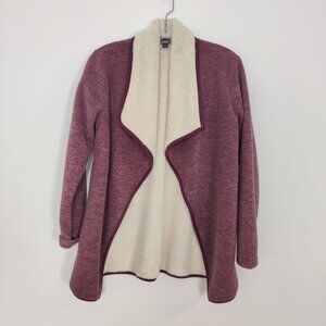 Nicole Miller Original Women's Open Front Cardigan Size S Purple Casual Fall